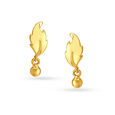 Dainty Leaf Inspired Gold Drop Earrings,,hi-res image number null
