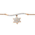 14 KT Rose Gold Star Of David Diamond Bracelet,,hi-res image number null