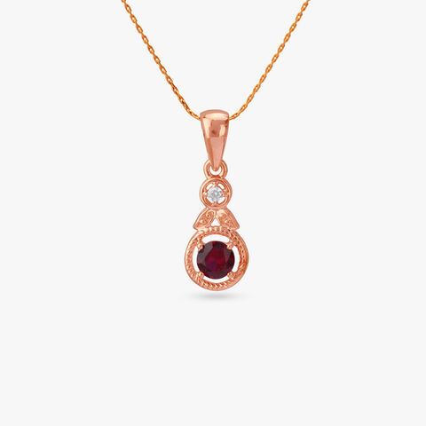 Crimson Spark Silver Pendant and Earrings Set
