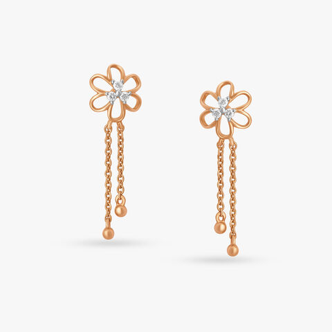 Fresh Flower Diamond Drop Earrings