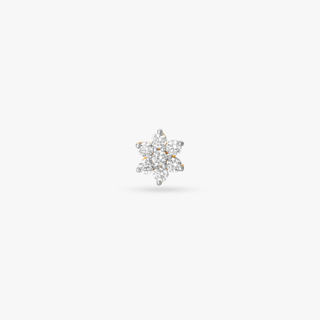 Bright Dazzling Gold and Diamond Nose Pin,,hi-res image number null