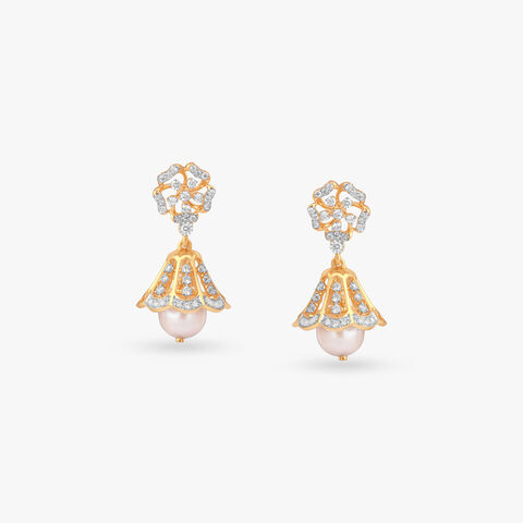 Pearl Diamond Jhumka Earrings