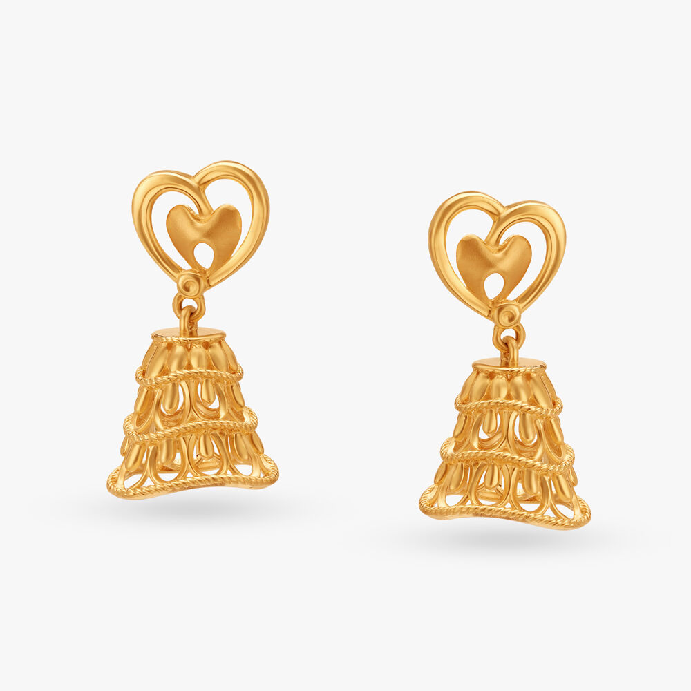 Gold Jhumka Earrings Elegant Designs Styles Tanishq