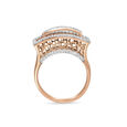 14 KT Stately Diamond Studded Rose Gold Ring,,hi-res image number null