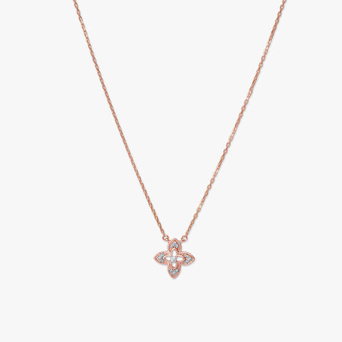 Quatrefoil Bloom Diamond Pendant with Chain
