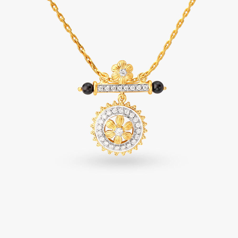 Tanishq single diamond pendant top