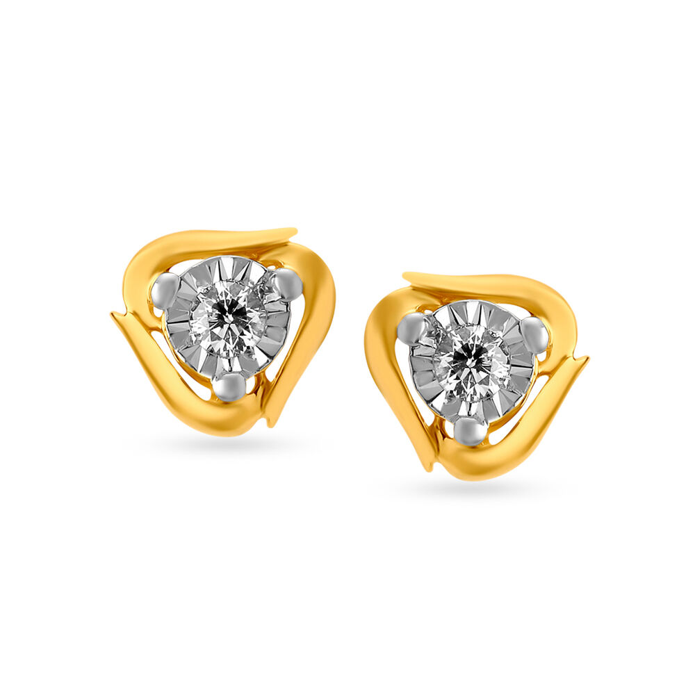 Radiant Rose Gold and Diamond Stud Earrings