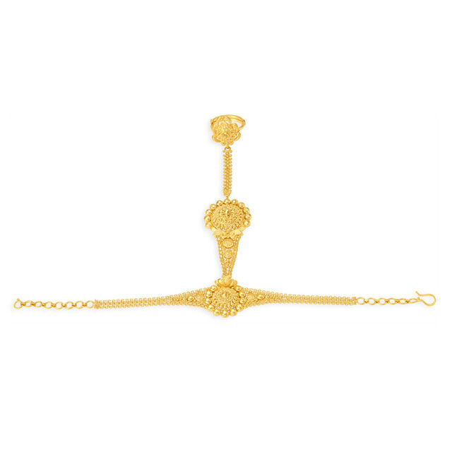 Intricate Opulent Gold Haathphool,,hi-res image number null