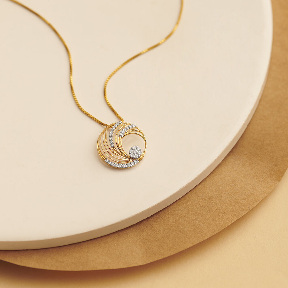 Striking Round Gold and Diamond Pendant