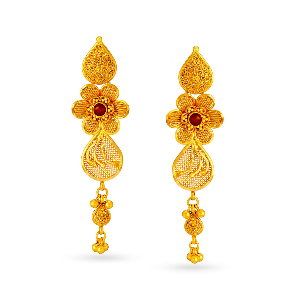 Buy quality 22 carat gold ladies earrings RH-ER259 in Ahmedabad