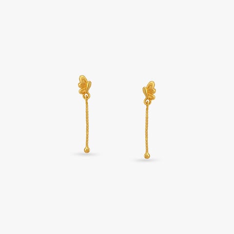 Winged Wonder Gold Drop Earrings