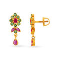 Enrapturing 22 Karat Gold And Multi Stone Teardrop Earrings,,hi-res image number null