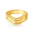 Stylish 22 Karat Yellow Gold Wave Patterned Finger Ring,,hi-res image number null