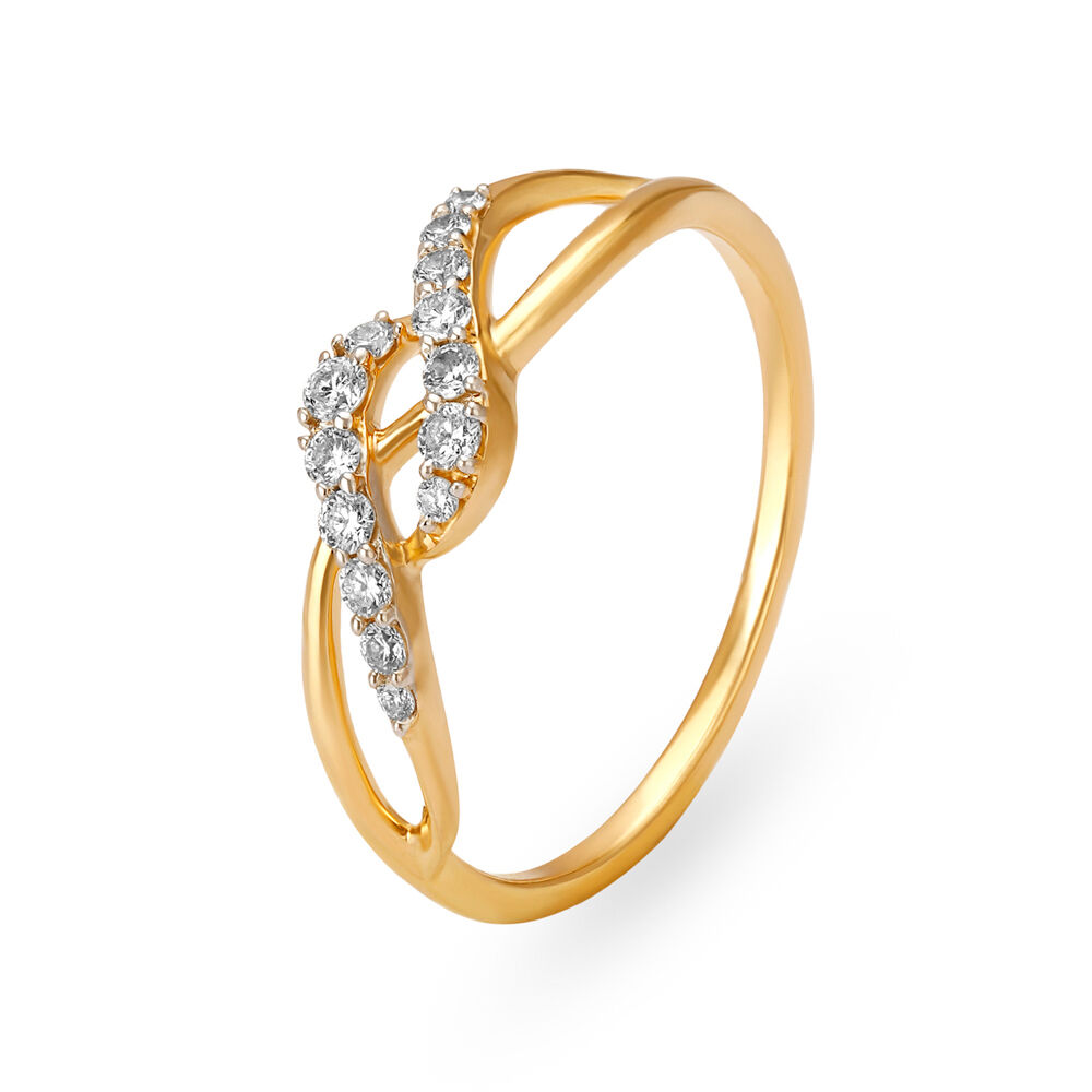 Enchanting 18 Karat Yellow Gold And Diamond Finger Ring