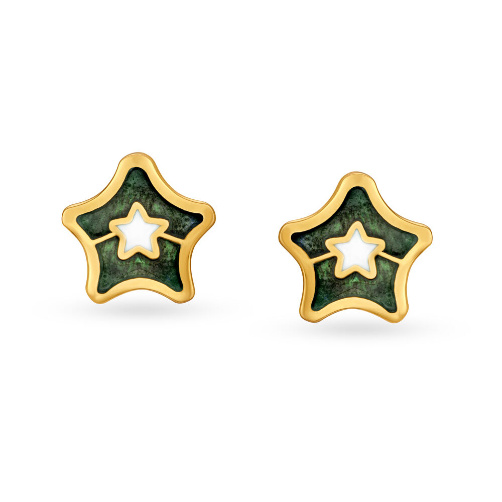 Star shaped hot sale gold stud earrings