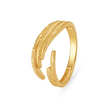 14kt Yellow Gold Stylish Open Top Finger Ring
