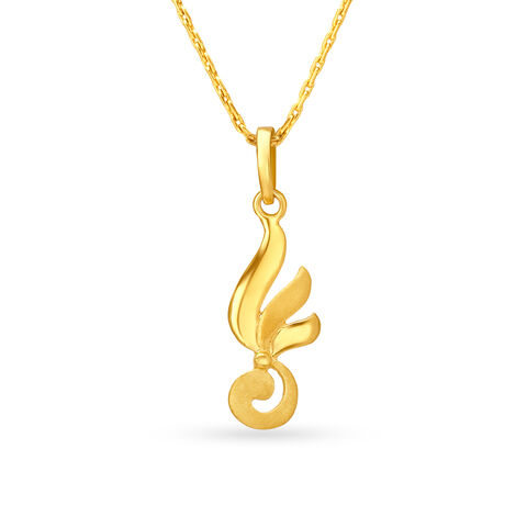 Contemporary Peacock Motif Gold Pendant