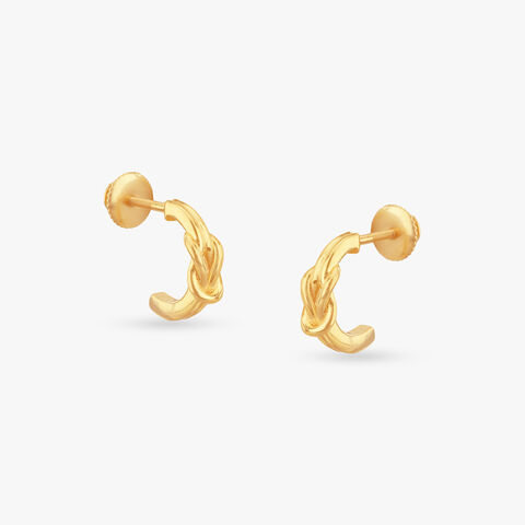 Braided Knot Gold Hoop Earrings
