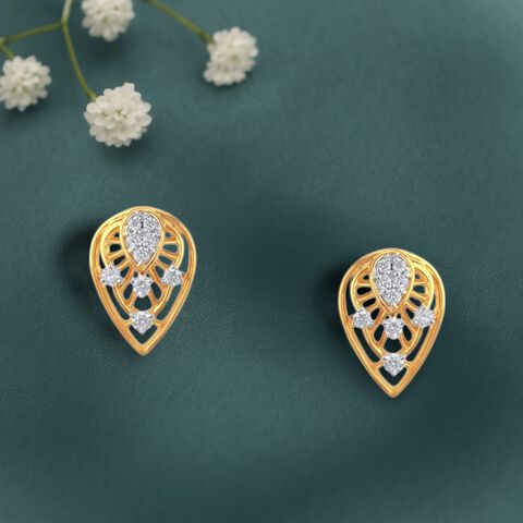 Drop Grace Diamond Stud Earrings