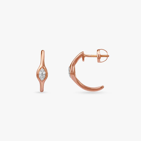 Curve Charm Diamond Stud Earrings