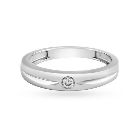 Minimalistic 950 Pure Platinum And Diamond Finger Band