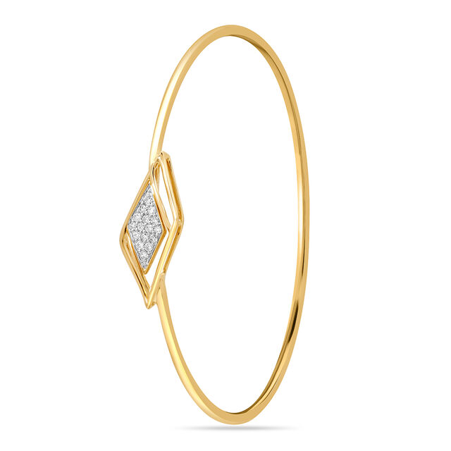 14 Kt Yellow Gold Gilded Geometric Glory Diamond Bangle,,hi-res image number null