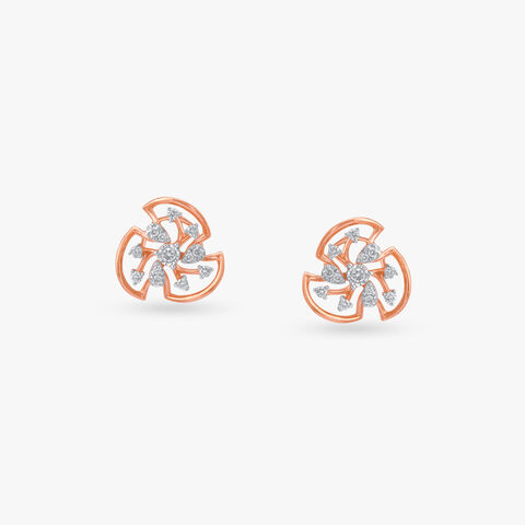 Bloom Swirl Diamond Stud Earrings