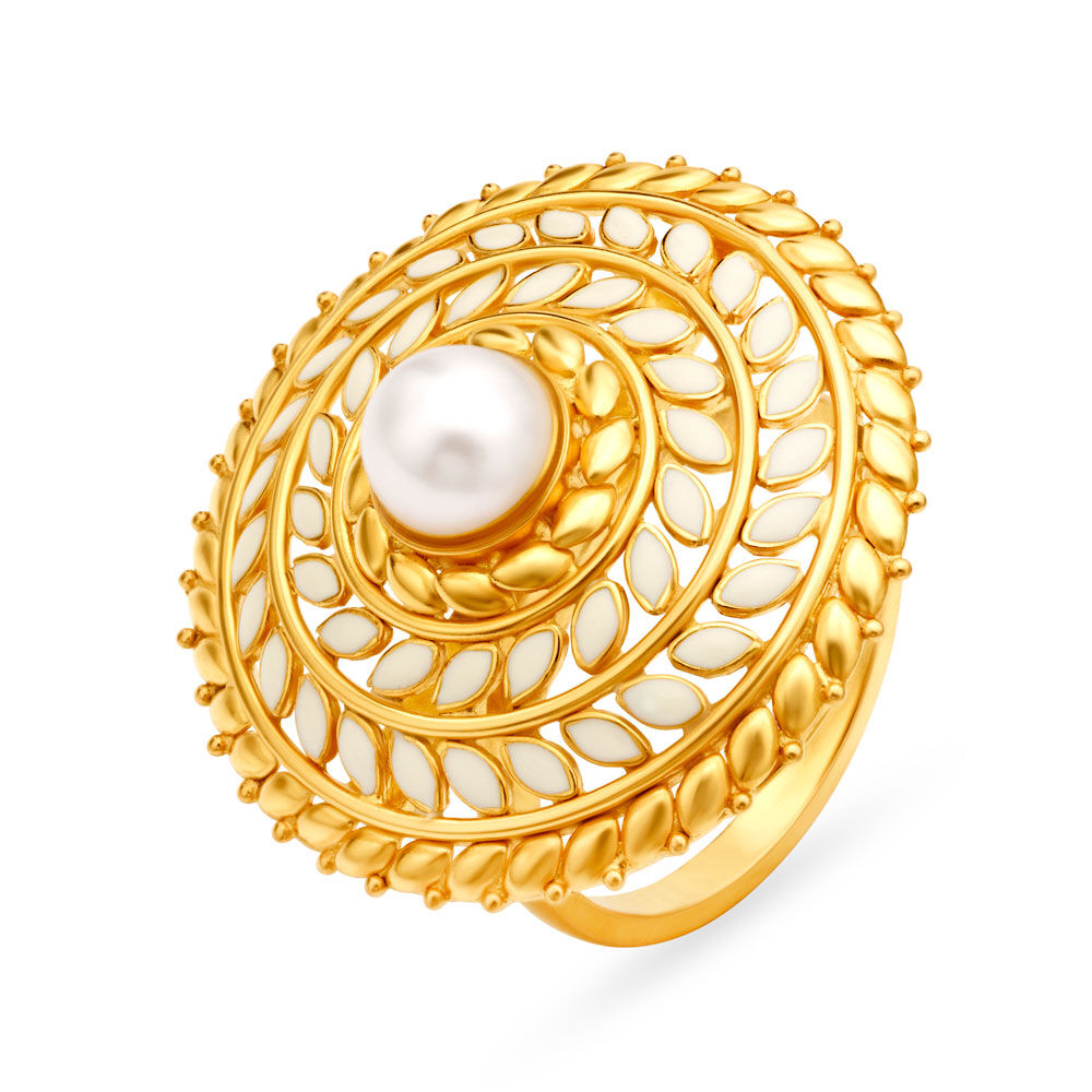 Tanishq pearl store ring