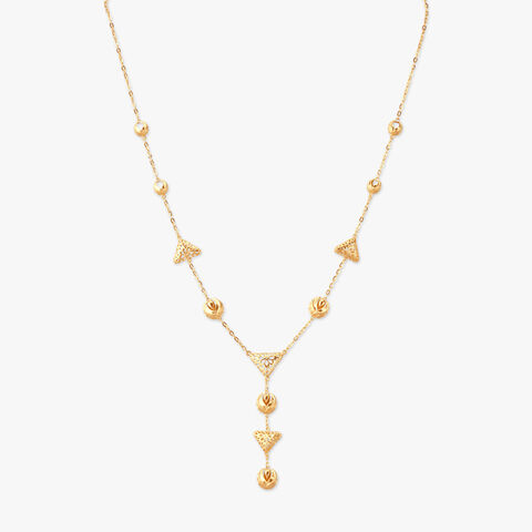 Triangle Tryst Gold Necklace