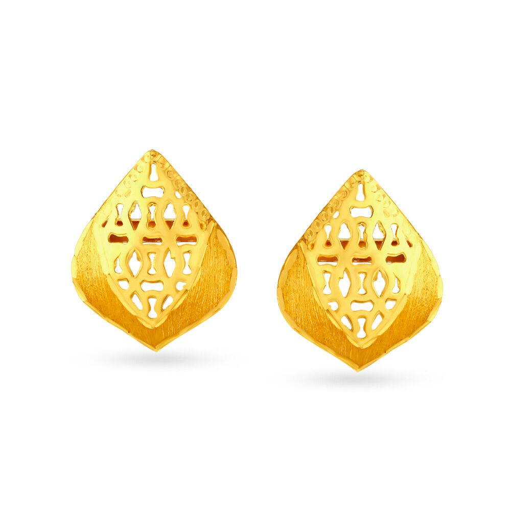 Real Birch Leaf Earrings In Gold - Arborvita