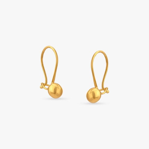 Gleaming Orb Gold Hoop Earrings