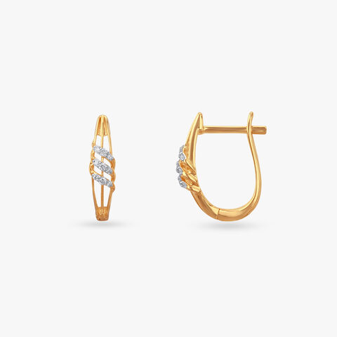 Criss-Cross Diamond Hoop Earrings