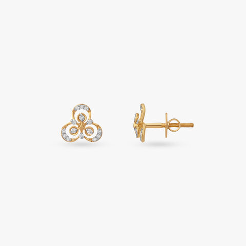 Clover Loop Diamond Stud Earrings