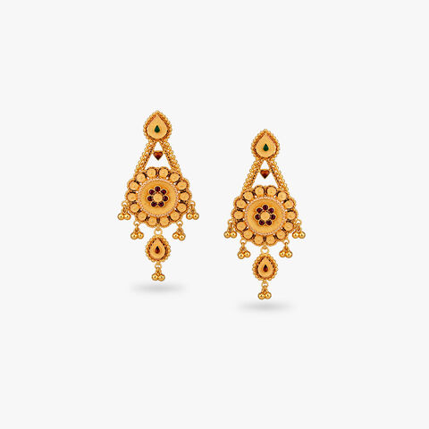 Desert Bloom Gold Drop Earrings