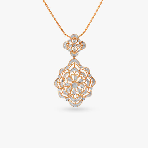 Poetic Grace Diamond Pendant and Earrings Set