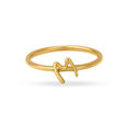 Letter M 14KT Yellow Gold Initial Ring,,hi-res image number null