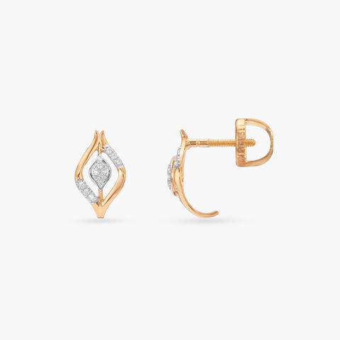 Whisper Flame Diamond Hoop Earrings
