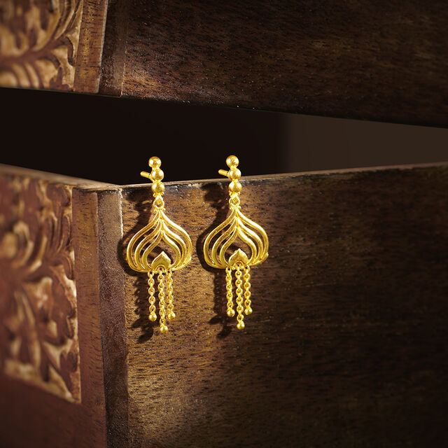 Leafy Tassels Drop Earrings,,hi-res image number null