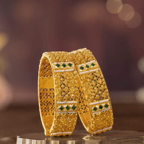 Hariyali Banno Gold Bangles