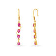 Fiery Sleek Gold Drop Earrings with Rubies,,hi-res image number null