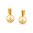 Leaf Motif Gold Drop Earrings For Kids,,hi-res image number null
