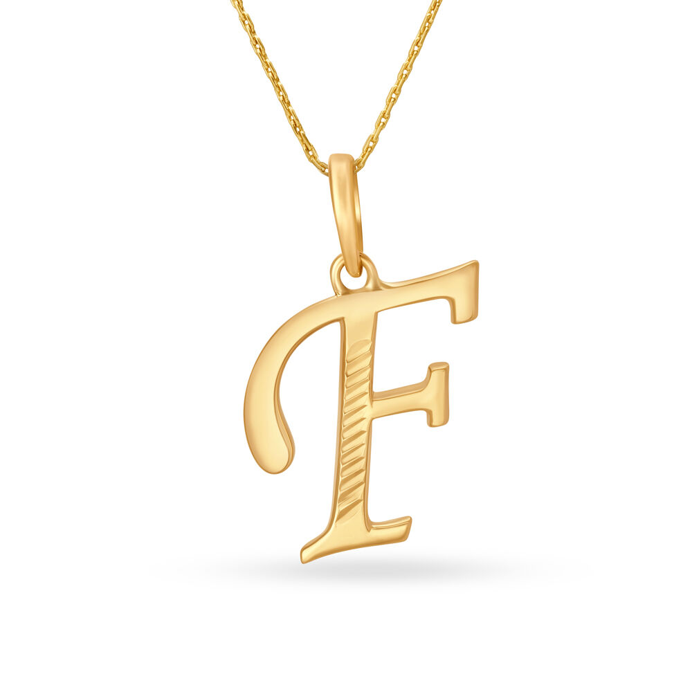 Gold letter clearance f pendant