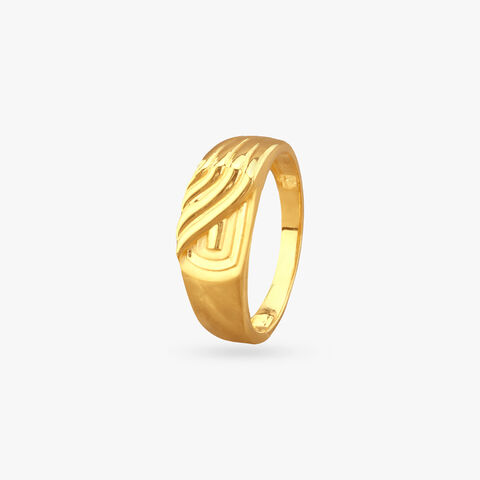 Flow Edge Gold Ring for Men