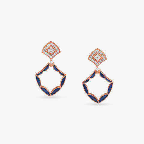 Versatile Enamel Diamond Drop Earrings