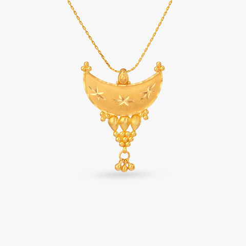 Crescent Glow Gold Pendant