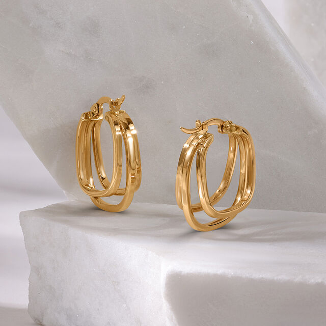 Trinity Treasure 18KT Gold Hoop Earrings