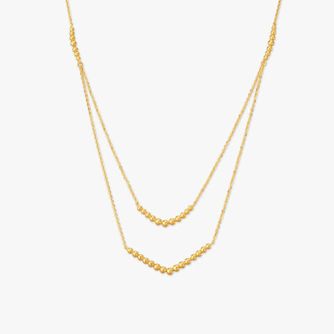 Twin Bead Gold Necklace