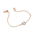 14 KT Rose Gold Hexagon Diamond Bracelet,,hi-res image number null