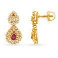 Majestic Drop Earrings with English Polki Tourmalines and Uncut Diamonds,,hi-res image number null