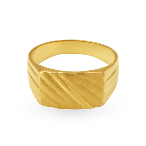 Intriguing 22 Karat Yellow Gold Ridged Pattern Finger Ring alternate view 1